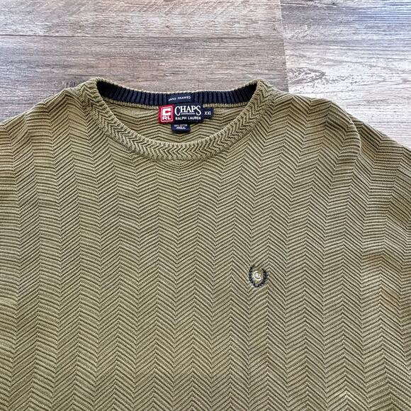 Vintage Chaps Ralph Lauren Sage Green Mens L Preppy‎ Old Money Knit Sweater - Picture 1 of 8